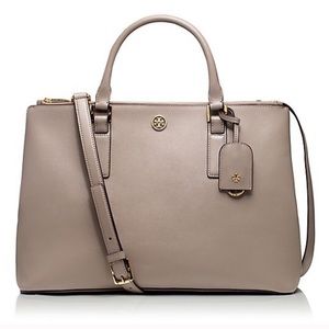 Gently used Tory Burch Robinson Double Zip Crossbody Tote in great condition